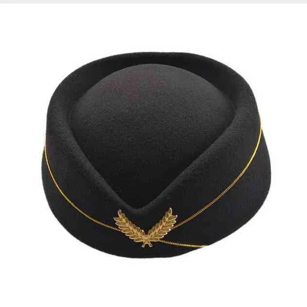 Air hôte Beret Wool Felt Base Cap Airline Stewards