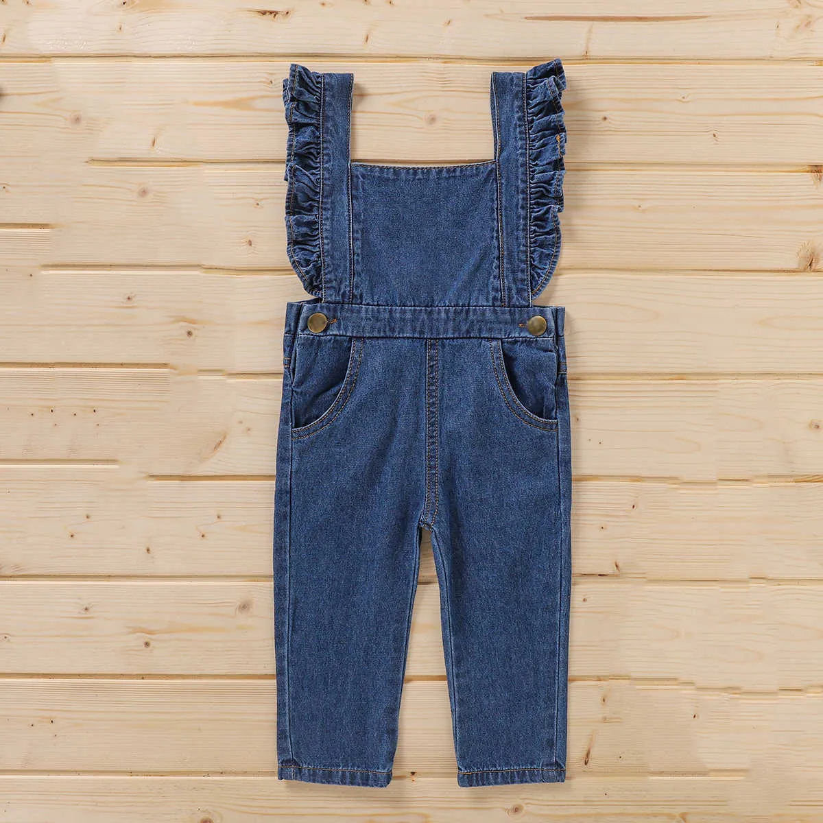 Macacão de outono primavera para crianças jeans meninas crianças roupas calças jeans jumpsuit meninos 210528