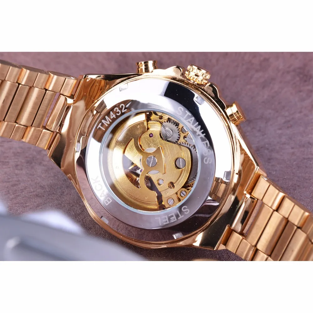 Gewinner Mechanische Sport Design Lünette Goldene Uhr Herrenuhren Top-marke Luxus Montre Homme Uhr Männer Automatische Skeleton Uhr 211872