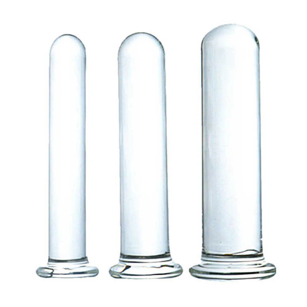 NEU 6 Size Glass Dildo Big riesiger Glaswaren Penis Kristall Analstecker Erwachsene sexy Spielzeug für Frauen G Spot Stimulator glatt schön 1592970
