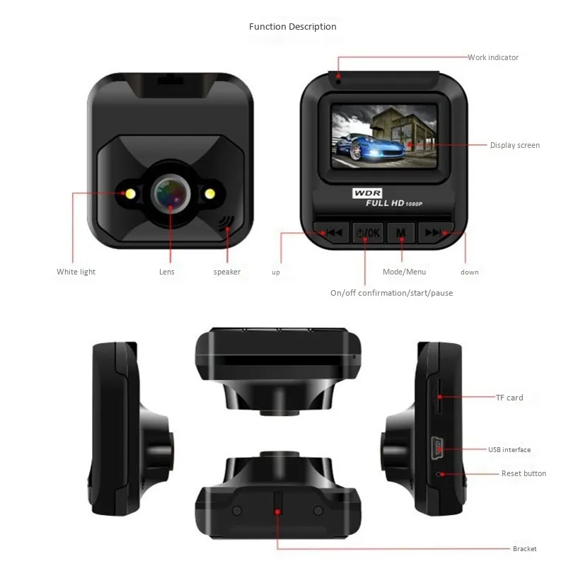 Voiture dvr 1.6 pouces 1080P Full HD LCD écran voiture DVR Dash Cam enregistreur automatique caméra d'enregistrement enregistrement vidéo DVR Dashcam