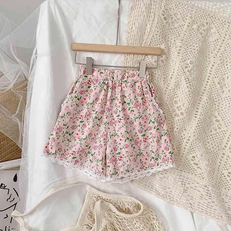 Süße Mädchen Kleidung Set Sommer Baby Blumen Sling Top mit Shorts Kinder Mode Niedlichen Zweiteiligen Anzug 210515