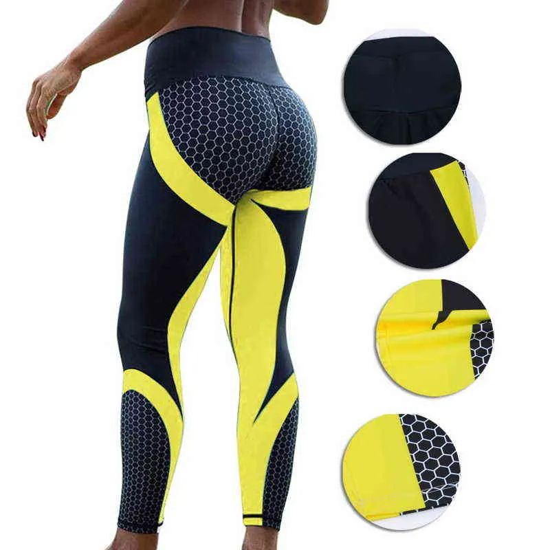 SFIT 2021 NOWOŚĆ Sport Leggingi Kobiety Yoga Pants Trening Fitness Jogging Bieganie rajstopy na siłowni Rajstopy Kompresyjne Rajstopy sportowe H1221