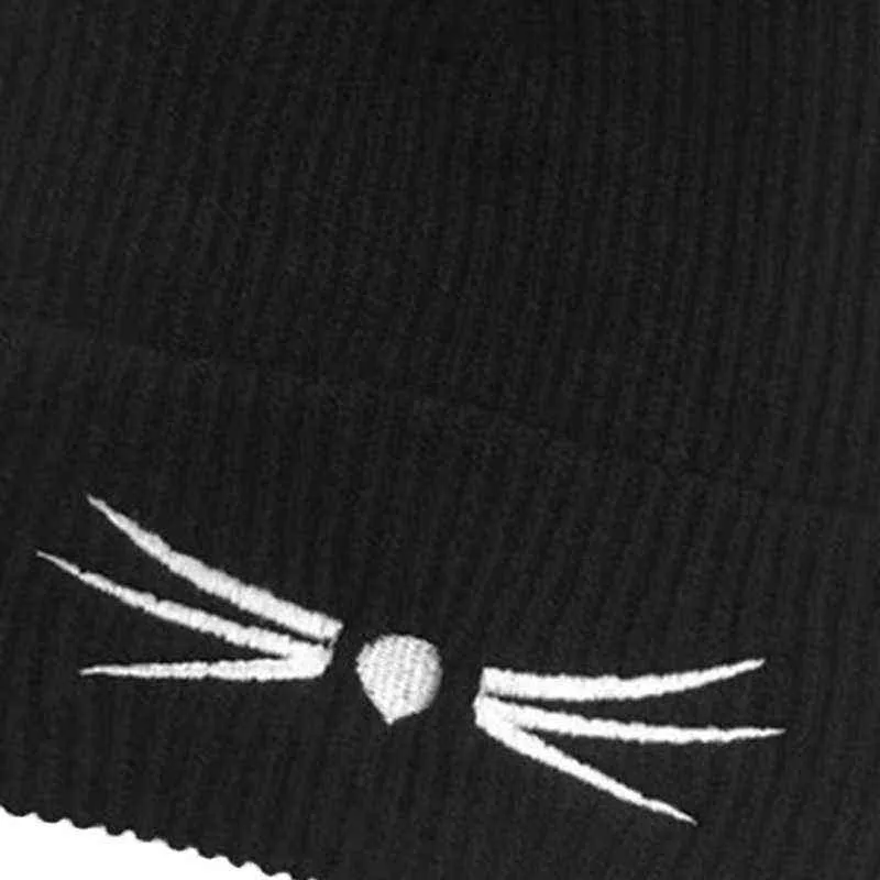 Chapeau chaude hiver chapeau pour femmes tricoté chat oreilles chapeaux fausse vison chapeaux crullies fourrure pompon casquette femelle bonnet bonnet femme y21111