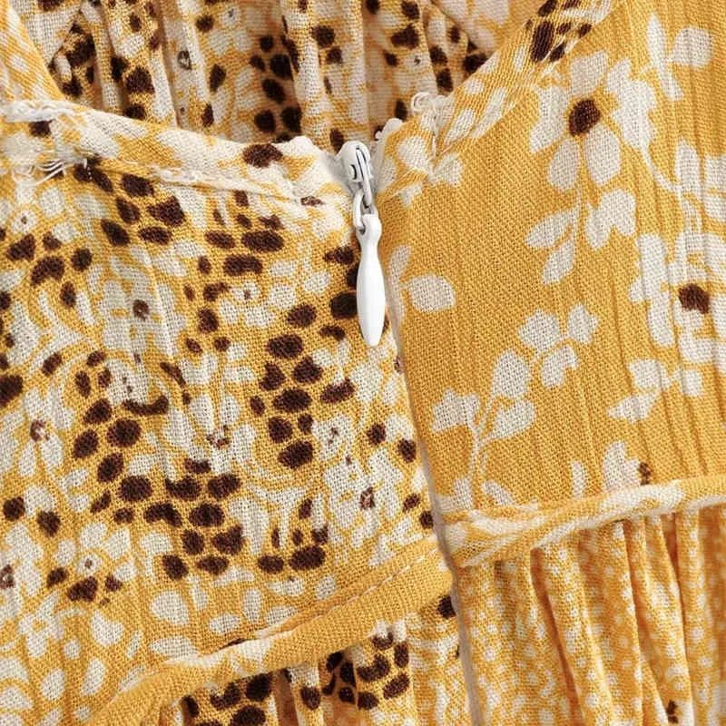 Dorywczo kobieta żółty spaghetti pasek V Neck bawełniana sukienka lato moda damska backless mini es soft 210515