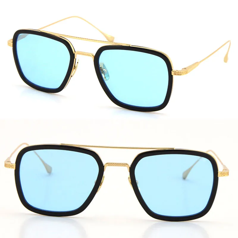Hela säljande fyrkantiga ansiktsflyg solglasögon manliga och kvinnliga modeglasögon metallpilot adumbral glasögon klassisk ST306C