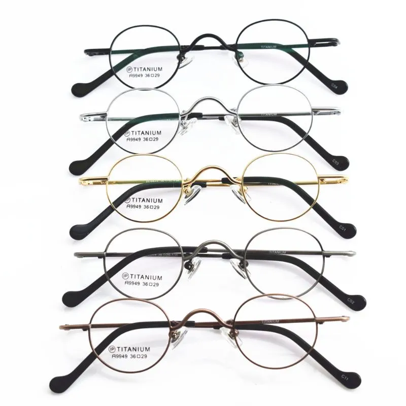 Vintage małe owalne okrągłe ramy okularyczne tytanowe pełne obręczy super lekkie okulary optyczne mężczyźni kobiety krótkowzroczne okulary mody su300t
