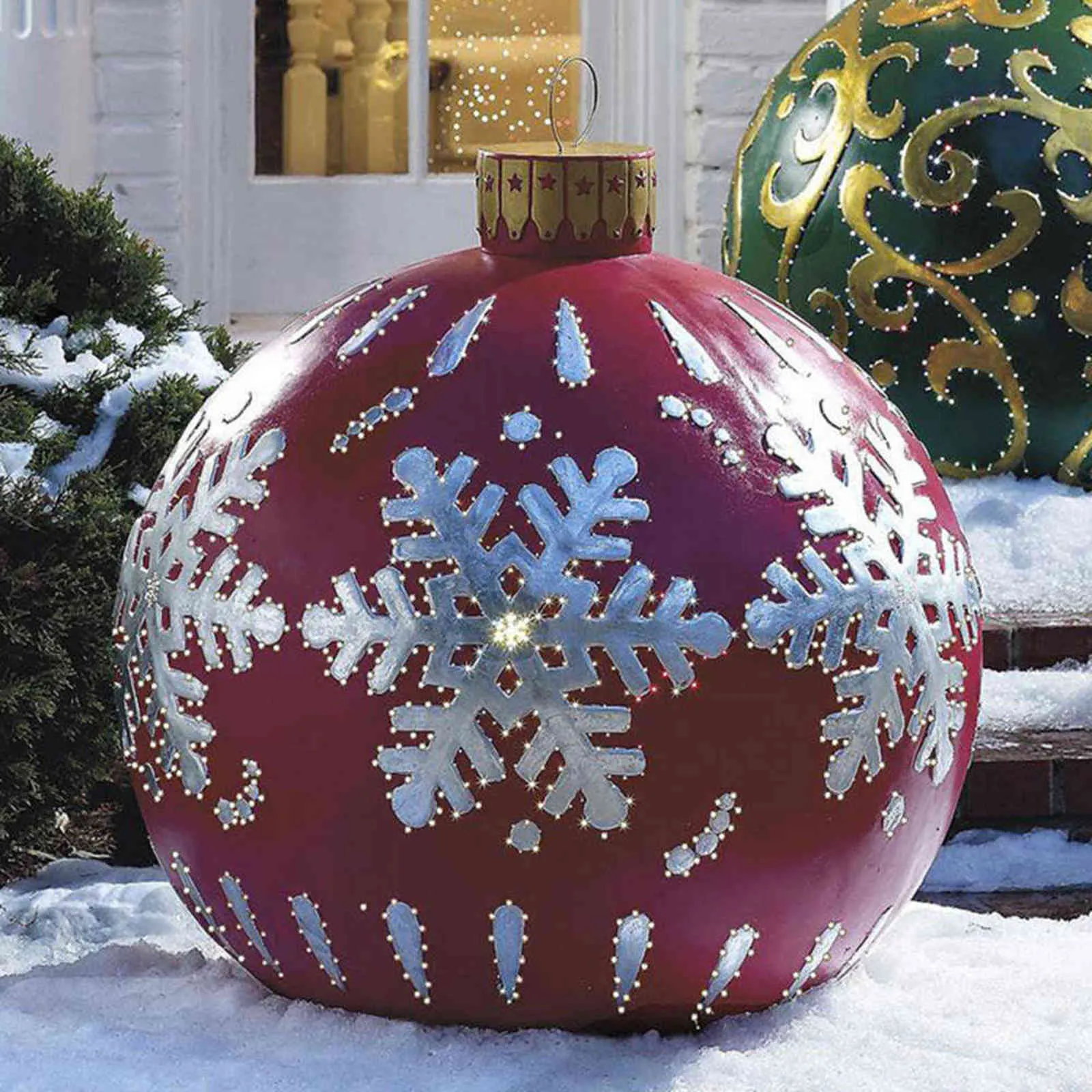 Palle di Natale da 60 cm Decorazioni natalizie Atmosfera esterna Giocattoli gonfiabili in PVC la casa Regalo di Natale Palla Regalo di anno 211104