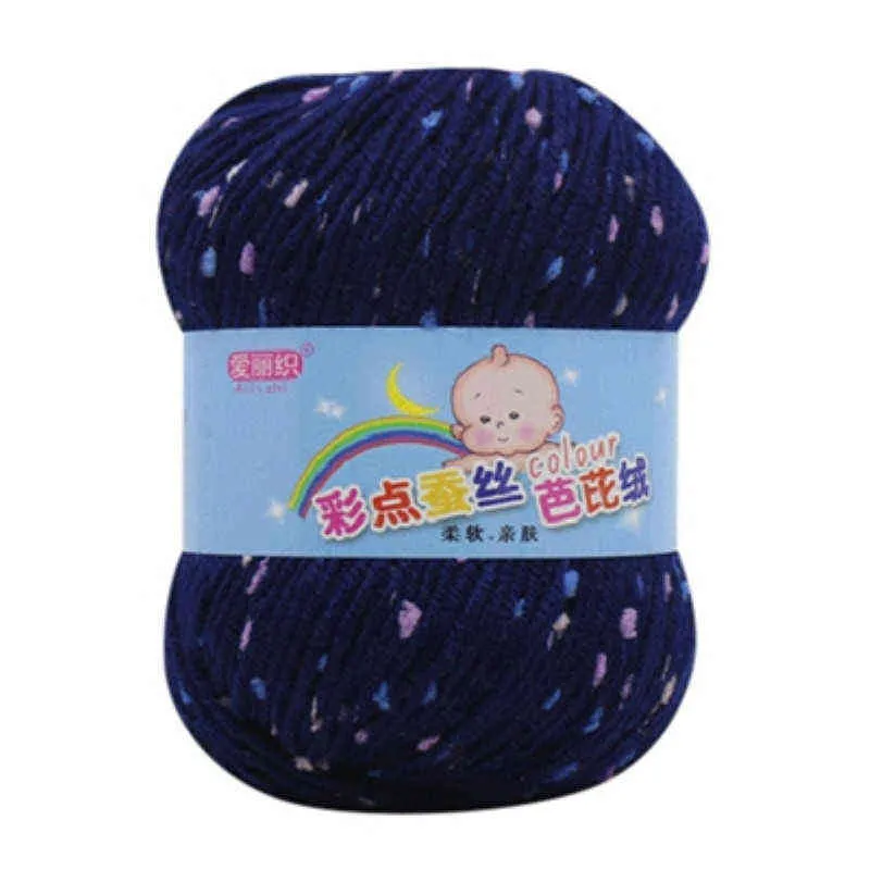 1 PZ 50 g/pz Sciarpa Morbida Cappello Filato Maglieria Bambino Cotone Lana Morbido Caldo Crochet Filato il Mestiere di DIY cucito A Mano Forniture maglieria Y211129