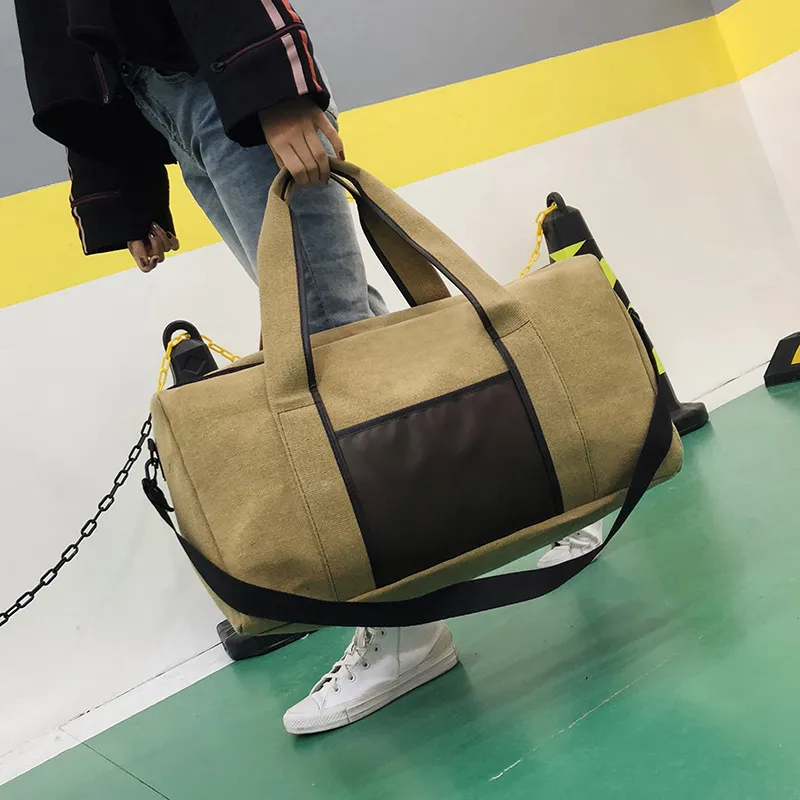 Scione Canvas Einfache Reisegepäckhandtaschen Massive Duffel -Umhängetaschen Crossbody Weekend -Organisator für Männer Frauen 21309g