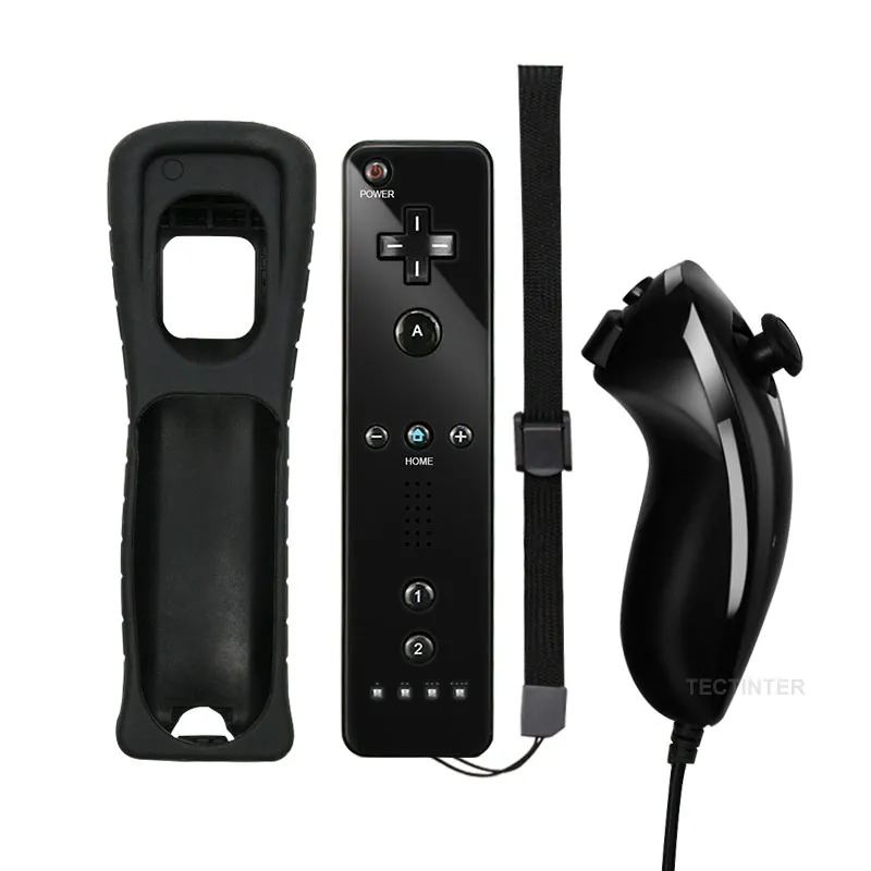 Wii 무선 게임용 모션 플러스 컨트롤러없이 Wii 2 in 1 Bluetooth 게임 Controle 실리콘 소프트 케이스 용 원격 Nunchuck