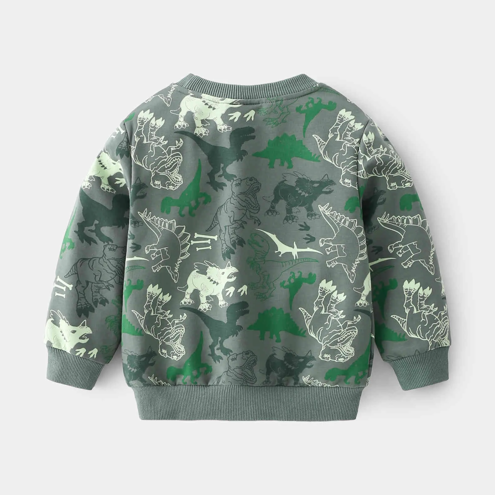 Printemps enfants sweat garçons mignon dinosaure imprimer vêtements enfants pull à manches longues pull 2-6 ans 210515