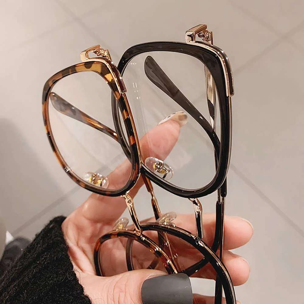Män kvinnor anti-blå lätta glas ram vintage stora fyrkantiga glasögon som blockerar blå ray överdimensionerade glasögon ramar r231219