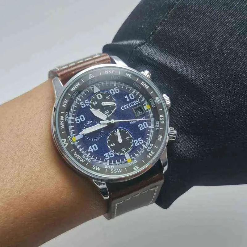 Luksusowe wodoodporne zegarki kwarcowe Business Casual stalowy pasek do zegarka męskie Blue Angels World Chronograph WristWatch 211231