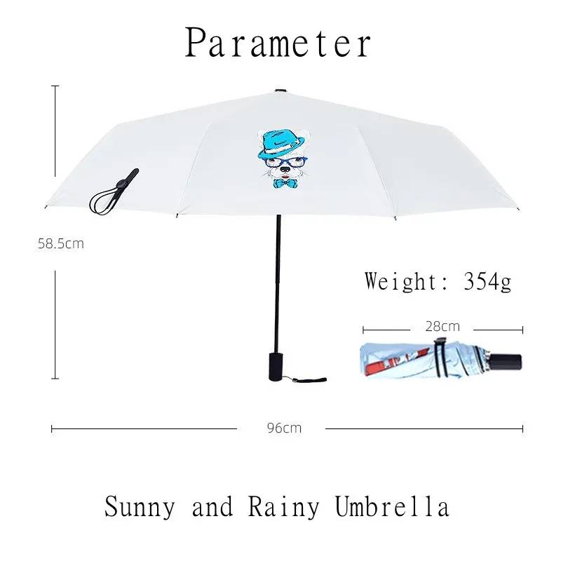 Moda Mulheres Chuva Guarda-chuva Três Dobrável Presente Parasol Windproof Paraguas Feminino UV Sol Guarda Chuva Para Menina