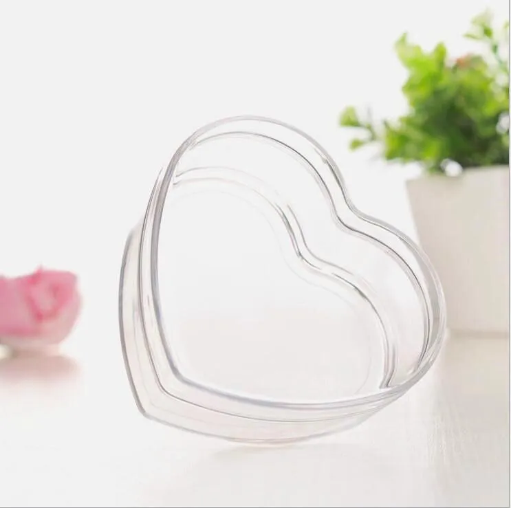 Envoltório de presente Clear Heart Shape Plástico Caixa de Doces Transparente Favores de Casamento e Presentes Evento Party Decoration263S