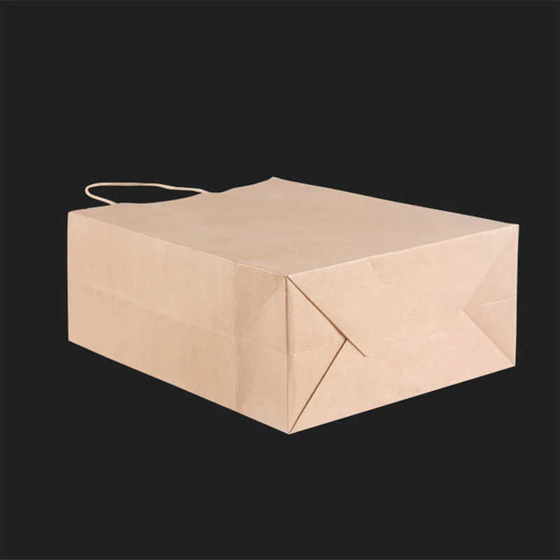 حقيبة ورقية Kraft مع مقابض حقائب هدايا تعبئة ألوان الخشب لمتجر ملابس الزفاف لحفلات عيد الميلاد لوازم اليدين Y06062934