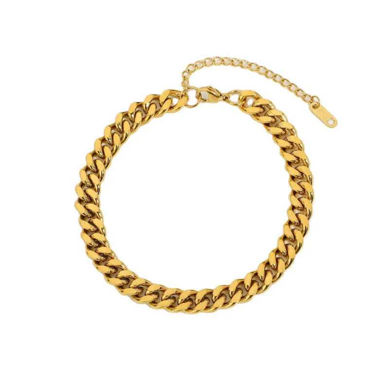 Amaiyllis 18k or mode gros Hip Hop cubain cheville personnalité été pied Bracelet cheville pieds nus sandale bijoux