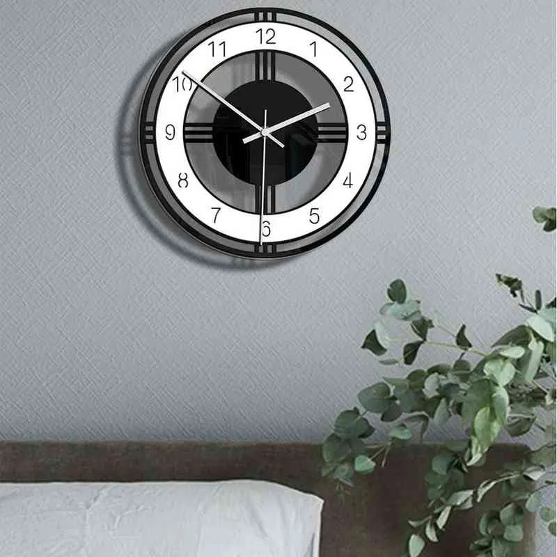 Noir 3D DIY Creative Murs Horloges Décoration de la maison grande horloge murale design moderne grandes horloges murales décoratives montre mur unique H1230