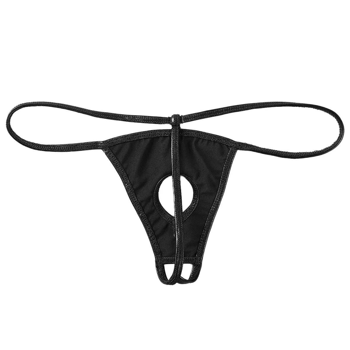 Mens Mini Bikini G String Briefs Shiny Metallic Erotic Sissy Panties with Penis Hole Gay Open Butt Tback Tnagas Thong Underwear6366631554