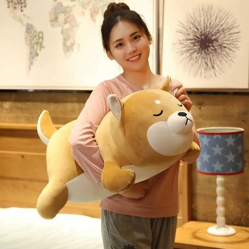 Szkarłatny kot Śliczny gruby shiba psa pluszowa zabawka miękkie lalki kawaii kreskówkowe poduszka Piękny prezent dla zwierząt pluszowych Plushies Q072757855838