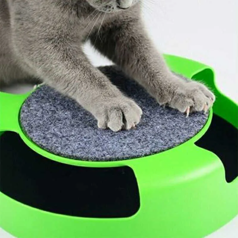 Jouets interactifs pour chats Souris Jouet pour chatons Chat Scratcher Pad avec rotation rotative Souris Attraper Souris Catnip Jouet Jouer Teaser 210929