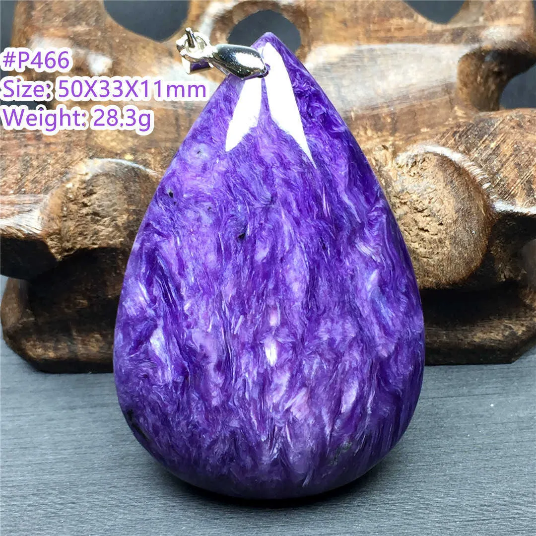 Top naturel violet Charoite collier pendentif bijoux pour femmes hommes pierre de guérison cristal argent 50x33x11mm perles pierres précieuses AAAAA H1015