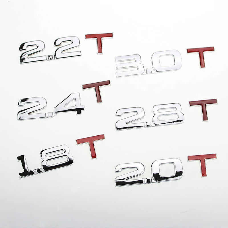 3D Metal Car Trunk Engine Displacement Scale Emblem V6 V8 4WD Auto Stickers 1 3 1 4 1 5 1 6 1 8 2 0 2 2 2 4 2 5 2 8 3 0T277d