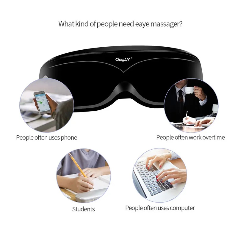 Massaggiatore occhio portatile Massaggiatore Magnetico Acupoint Massage Vibrato la cura degli occhi Affaticamento Stress Goggle Migliora il rilassamento della vista