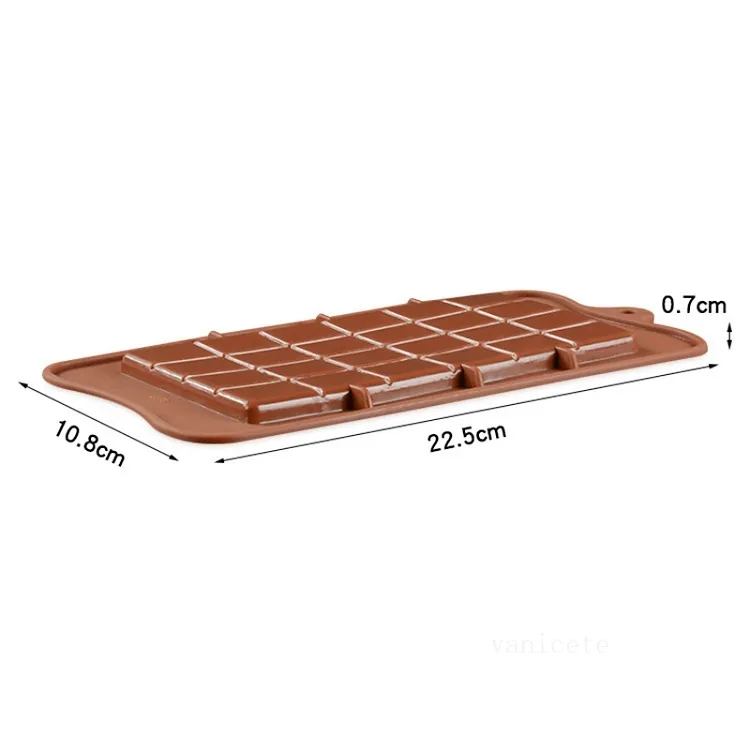 24 Grid Square Chocolate Mold stampo in silicone Stampi da forno blocco da dessert Bar Block Ice Cake Candy Sugar Bake Mold T2I53258