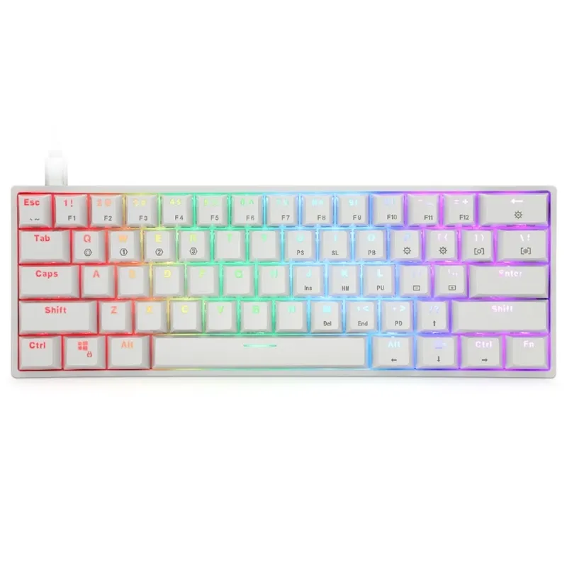 SK61 GK61ポータブル60％機械キーボードGateron光スイッチバックライトホットスワップQ9QC