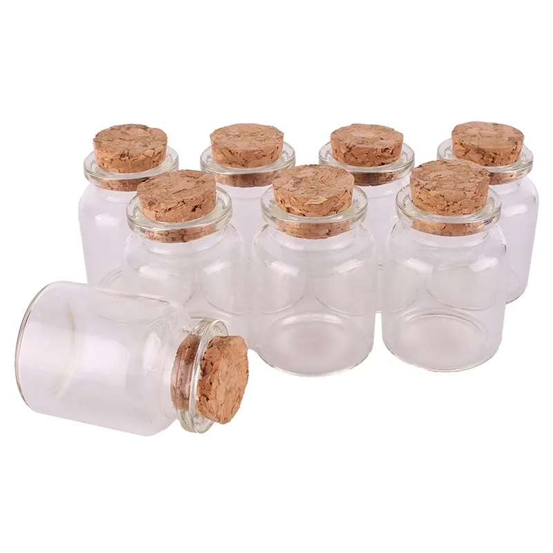 24 pezzi 30 40 17mm 15ml Mini bottiglie di vetro Barattoli piccoli Fiale con tappo in sughero regalo di nozze 210330294t