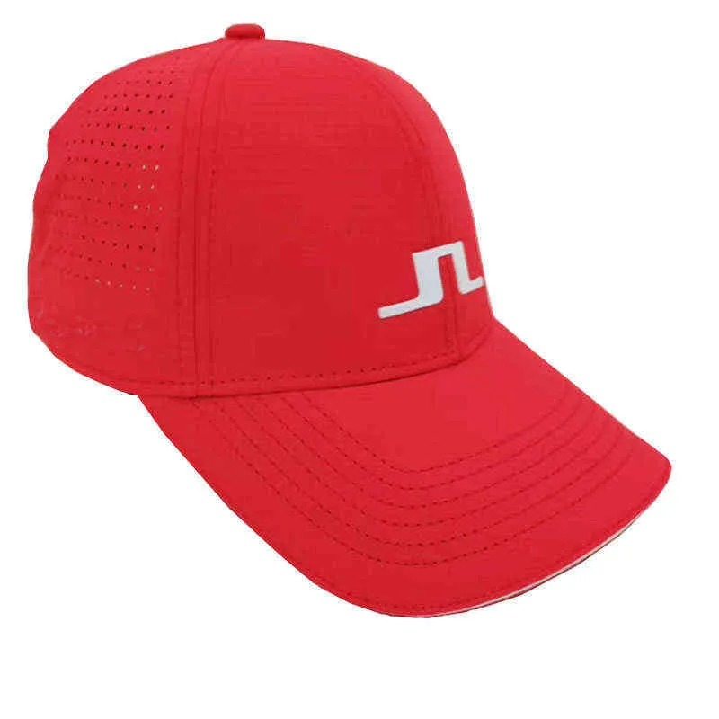 Wysokiej jakości Unisex Golf Hat Ins Red and White Sun Hat Hafted Sports JL Golf Cap 220117