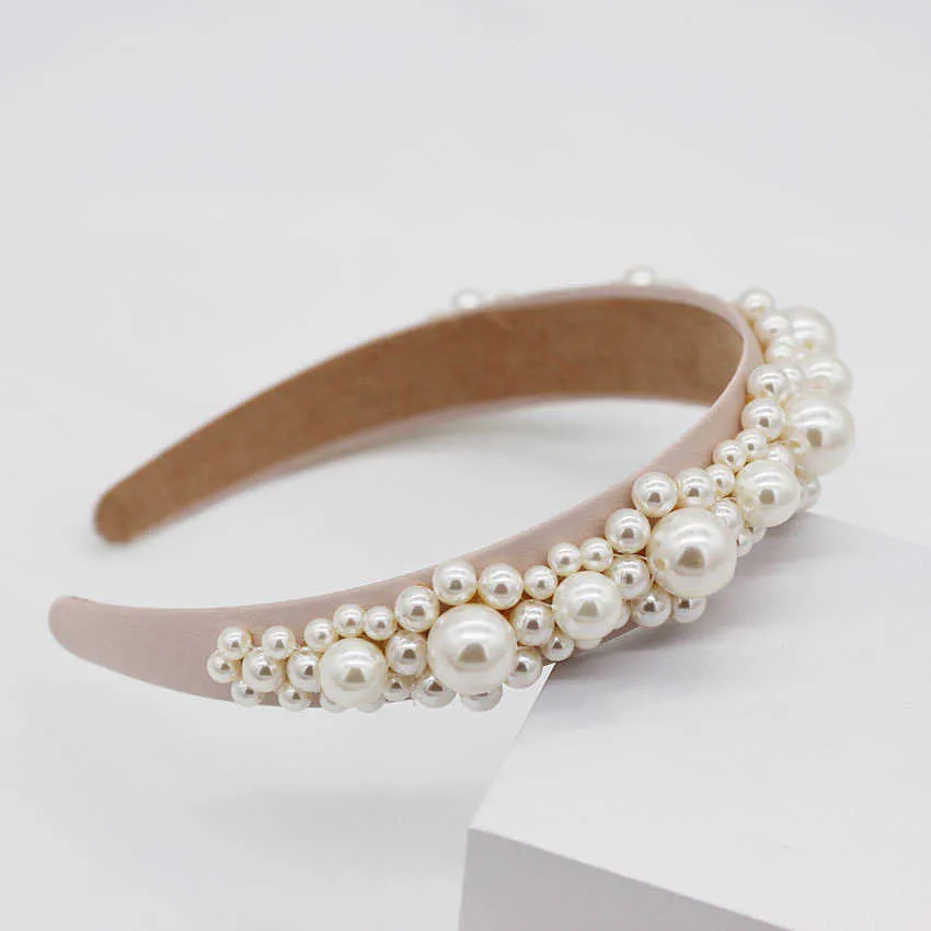 Baroque dance party cocktail travel pearl personality headband Baroque fashion street beat party pearl personality headband X0722