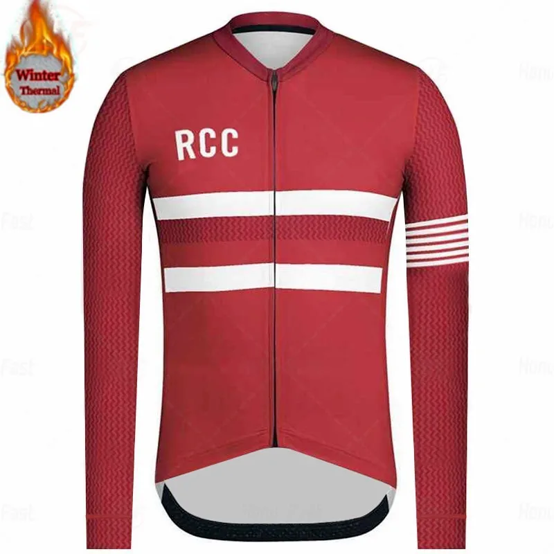 RCC Raphaing 2020 Cycling Jersey Men de manches longues Fleep thermique hiver