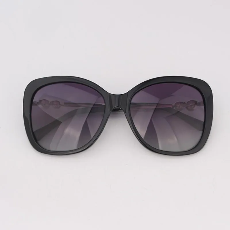 Solglasögon fyrkantiga acetatkvinnor med imitation pärlor mode polariserad2064