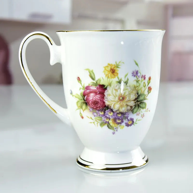 Joudoo Creative Royal Family Ceramic Mug Travel Coffee Mug Milk Te Cups 350 ml Gold Rim Inlay Breakfast Porcelain Cup 210409