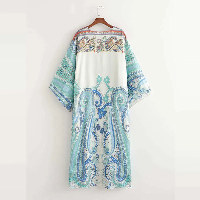 Za floral print tuniek midi zomer jurk vrouwen lange mouw o nek asymmetrische strand jurk vrouw chique stropdas losse elagnt jurken 210602