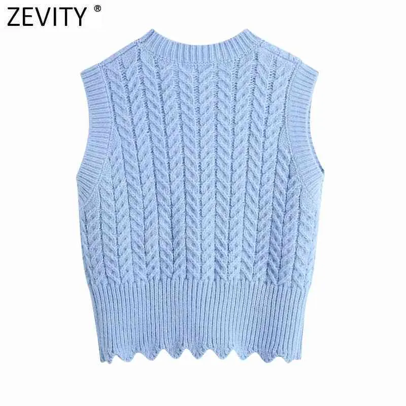 Femmes Solid Color Crochet Casual Slim Court Tricot Gilet Pull Femme Chic O Cou Sans Manches Gilet Tops SW697 210416