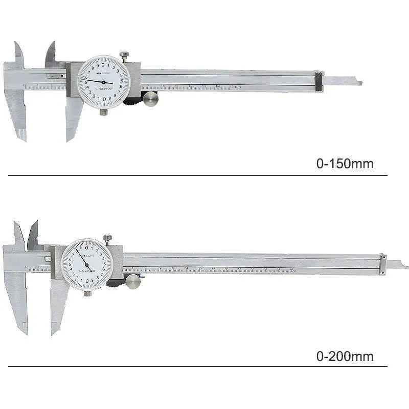 Kiezen Remkers Hoge Precisie Metalen Vernier Schokbestendig Hoogte Diepte Buitenste Diameter Tester 0-200 mm Meetgereedschap 210810