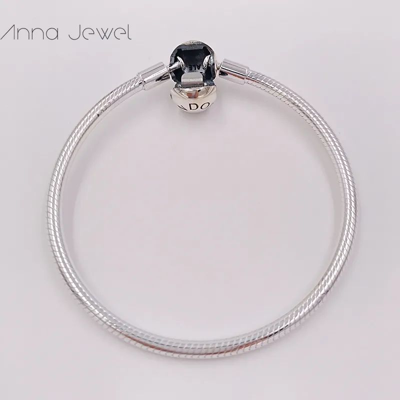 Drop Shipping jewelry 925 sterling Silver Clasp Bracelets Women Snake Chain Charm Beads sets for pandora with logo ale Bangle Children birthday Gift 590728