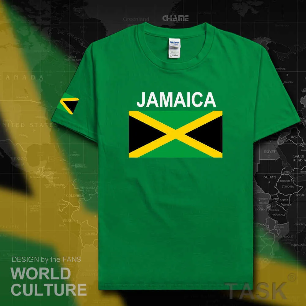 Giamaica maglietta da uomo moda maglie nazione squadra maglietta 100 maglietta di cotone palestre abbigliamento tees paese sportivo JAM giamaicano X06218895334