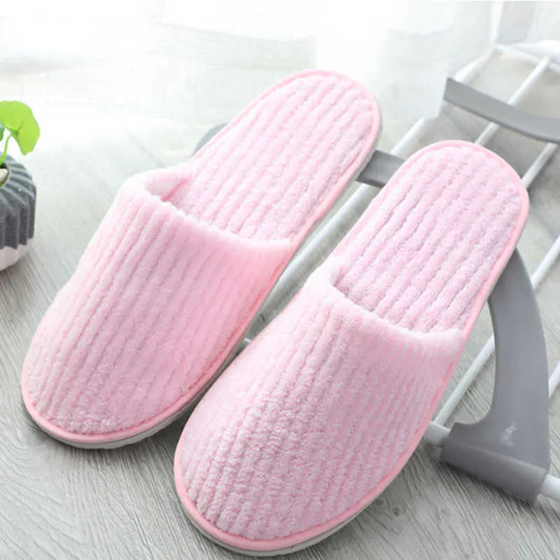 Damesschoenen Coral Fluwelen Wegwerp Slippers Hotel Home Indoor Wedding Supplies Antislip Loafer Pas Slippers Eenmalige Flip Flop Y0804