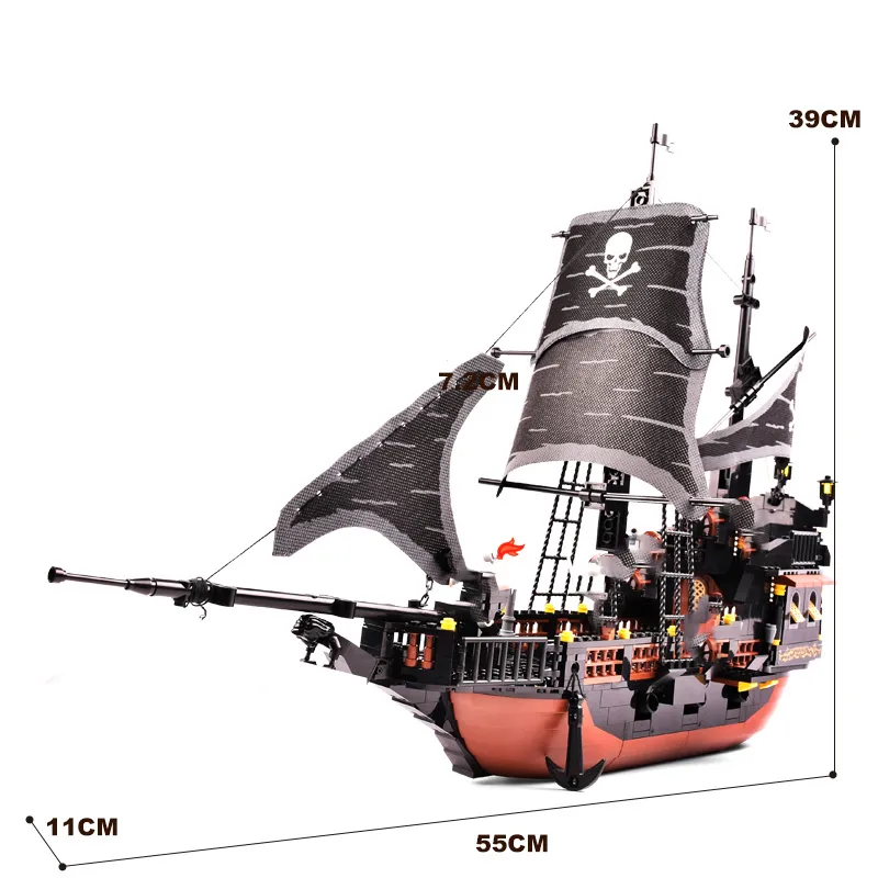 The Black Pearl Gudi 652 Stück Piratenschiff der großen Modelle, Bausteine, Spielzeug, Geschenk, kompatibel mit Playmobil X0503