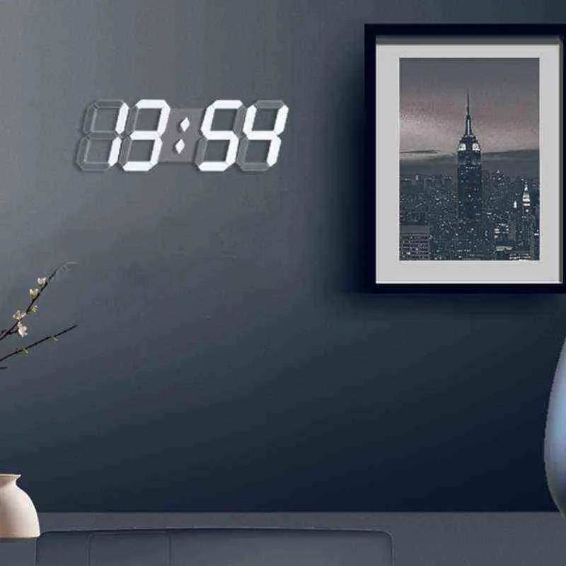 Horloge murale numérique LED 3D avec très grands chiffres, télécommande, grand Digita G32A 211110