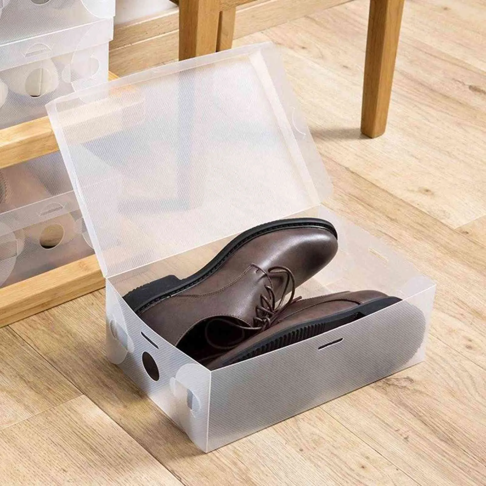 신발 상자 투명 서랍 케이스 플라스틱 s Stackable Organizers 상자 보관함 10 개/대