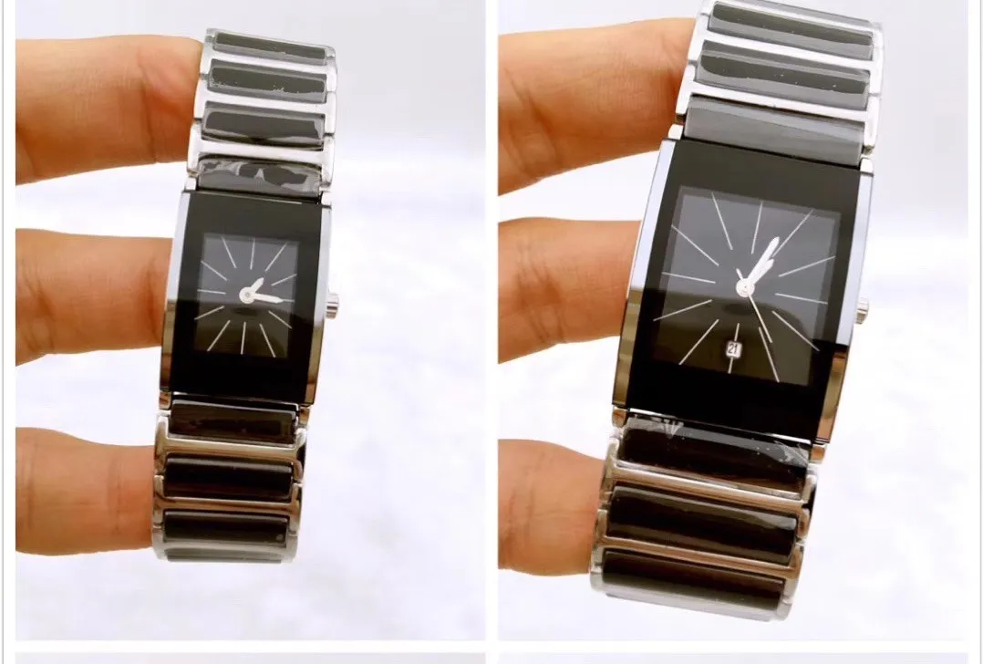 Toppkvalitetsföretag Watch for Woman Black Ceramic Watches Quartz Movement Fashion Lady Wristwatch RD32248T