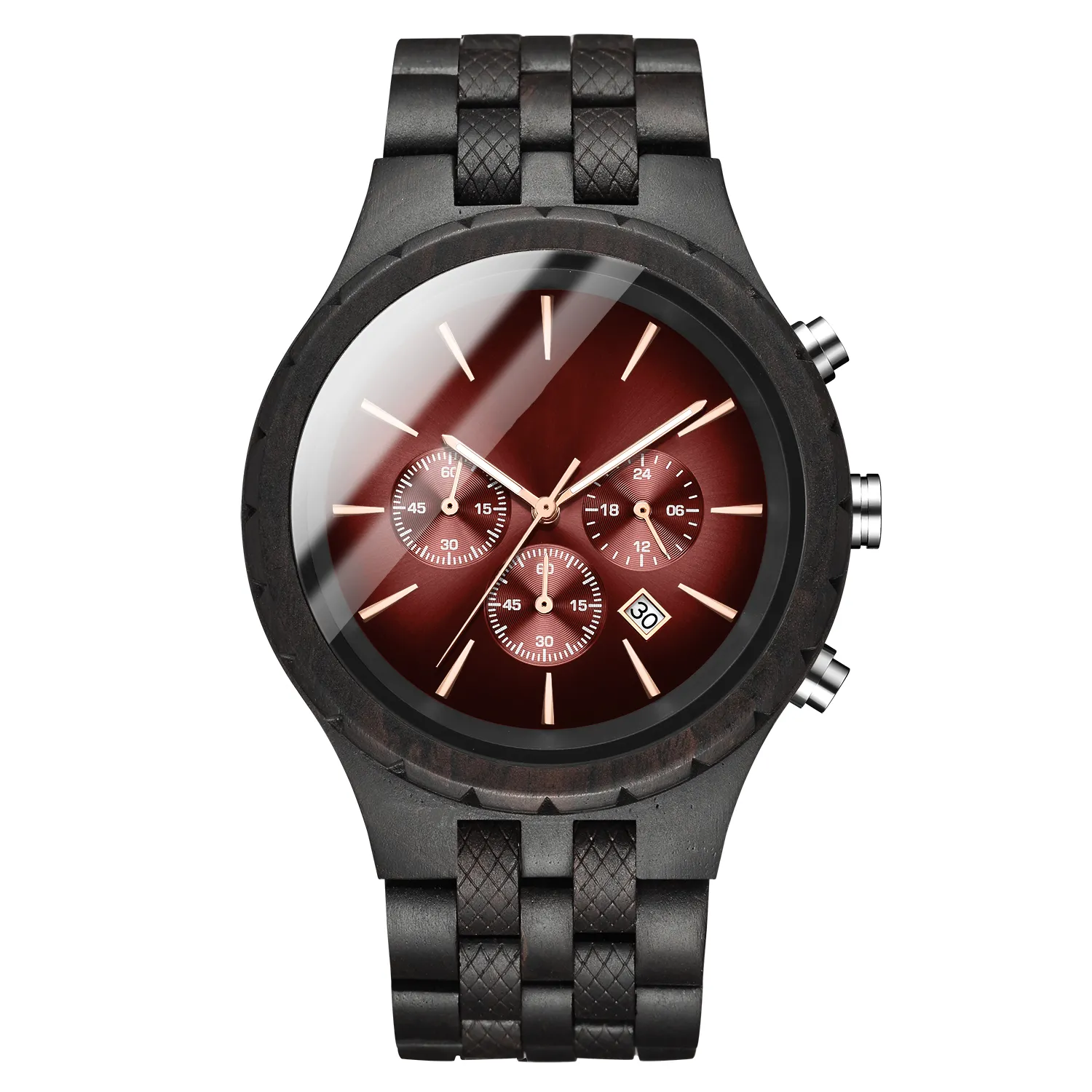 męskie zegarki z drewna luksusowy wielofunkcyjny drewniany zegarek męski kwarc retro zegarek dla mody sport