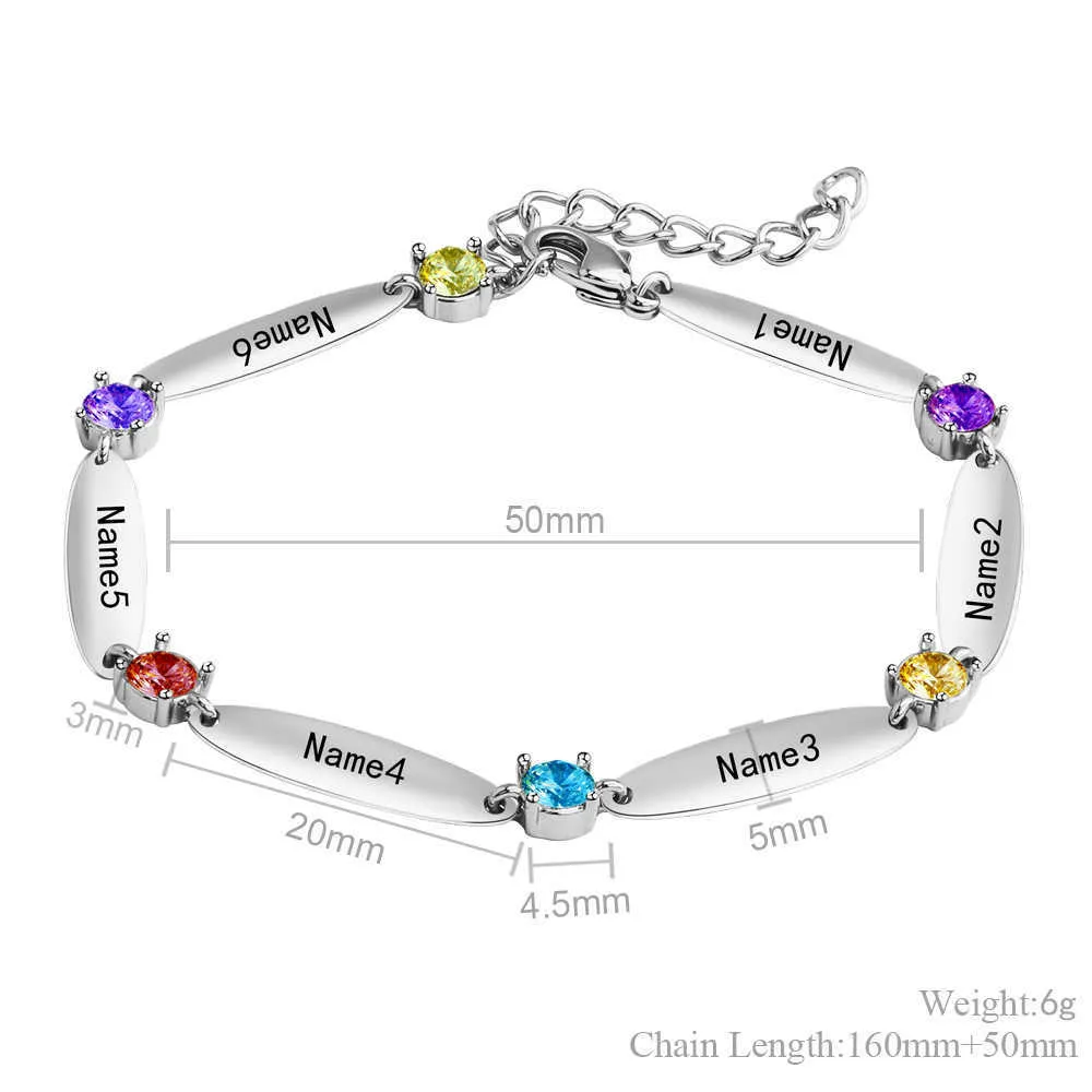 Aurosaco-wielokolorowa bransoletka z kamienia urodzinowego, grawerowana bransoletka z imieniem, diamentowy kolor, spersonalizowana nazwa, stopy dziecka, prezent urodzinowy