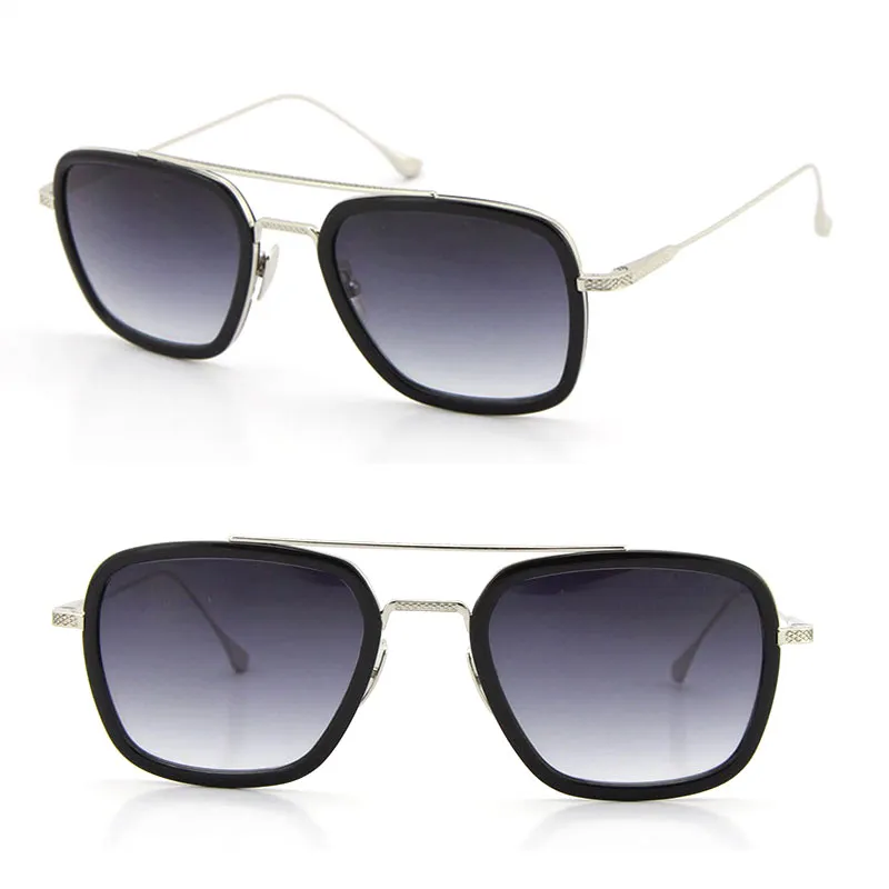 Óculos de sol em formato quadrado, óculos de sol masculino e feminino, óculos de metal piloto adumbral, clássico st288j